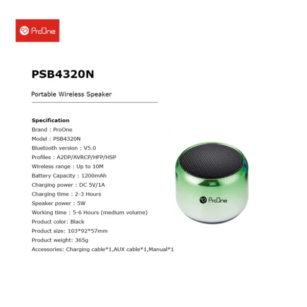 اسپیکر بلوتوثی قابل حمل پرووان مدل PROONE PSB-4320N