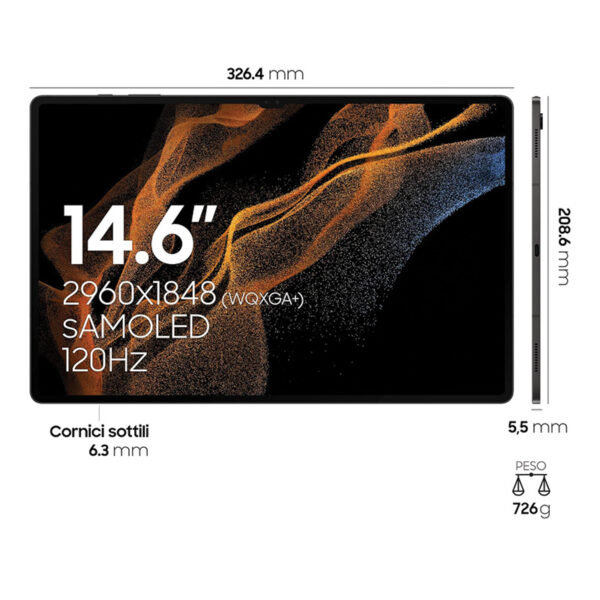 تبلت سامسونگ Tab S8 Ultra 5G تک سیم کارت حافظه 128/8GB