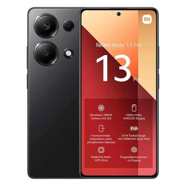 موبایل شیائومی Redmi Note 13 Pro 4G حافظه 256/12GB -مشکی