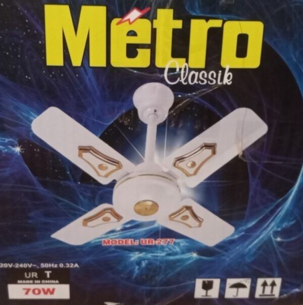 پنکه سقفی 4 پره مترو metro (قهوه ای و سفید)