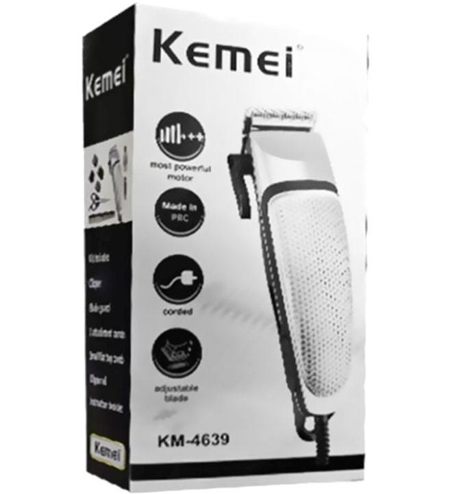 ماشین اصلاح موی برقی مدل KM-4639 نقرهای/مشکی برند kemei 1 ماشین اصلاح موی برقی مدل KM-4639 نقرهای/مشکی برند kemei