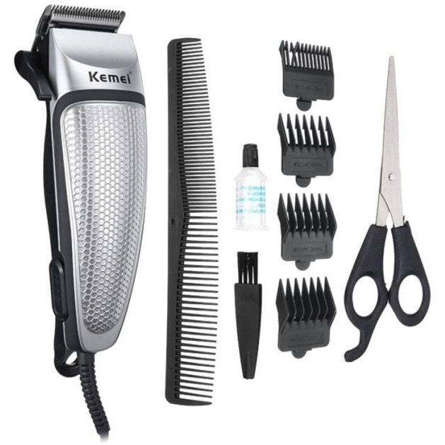 ماشین اصلاح موی برقی مدل KM-4639 نقرهای/مشکی برند kemei 3 ماشین اصلاح موی برقی مدل KM-4639 نقرهای/مشکی برند kemei